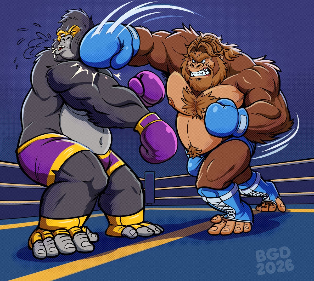 SkySkater_'s tweet photo. Little something for @Amiga_Square, just in time for #BoxingGorillaDay! I'm a big fan of his designs, and this Monkeywrench vs Apeman pic was very fun to work on. 

You can see loads more BGD art (both new and old) over on Blusky as well! https://t.co/JomyJz79MO