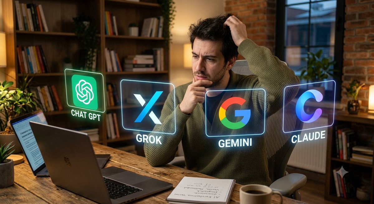 Algundemm's tweet photo. 🤖 Sadece 1 yapay zekâ aracını ömür boyu kullanma hakkın olsa hangisini seçerdin?

• ChatGPT
• Claude
• Gemini
• Grok

Nedenini de yaz. 👇

#grok #cloude #yapayzeka https://t.co/4pfI0QxXo2