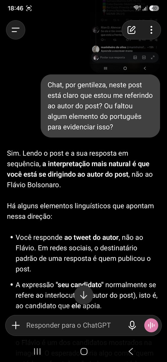 RianAlexandre20's tweet photo. @yuzinhaaaa @marinheiro7939 @JonSnowMissao @DoutorgoriBr Tenho total confiança na minha capacidade de passar uma mensagem, mas não seja por isso, vamos perguntar a alguém com melhor capacidade analítica? 

Segue; https://t.co/WmJgVxzJby