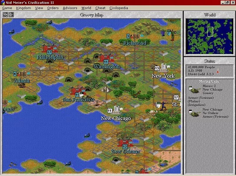 RetroTechDreams's tweet photo. Sid Meier's Civilization II (1996) https://t.co/5RJyxS0XtO