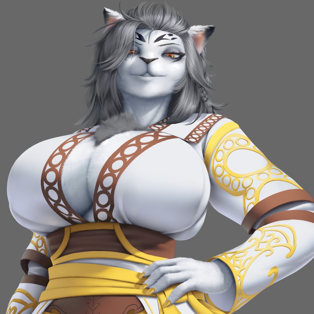 Ervylho's tweet photo. Commission of a tiger lady https://t.co/U8PtZsy4ur