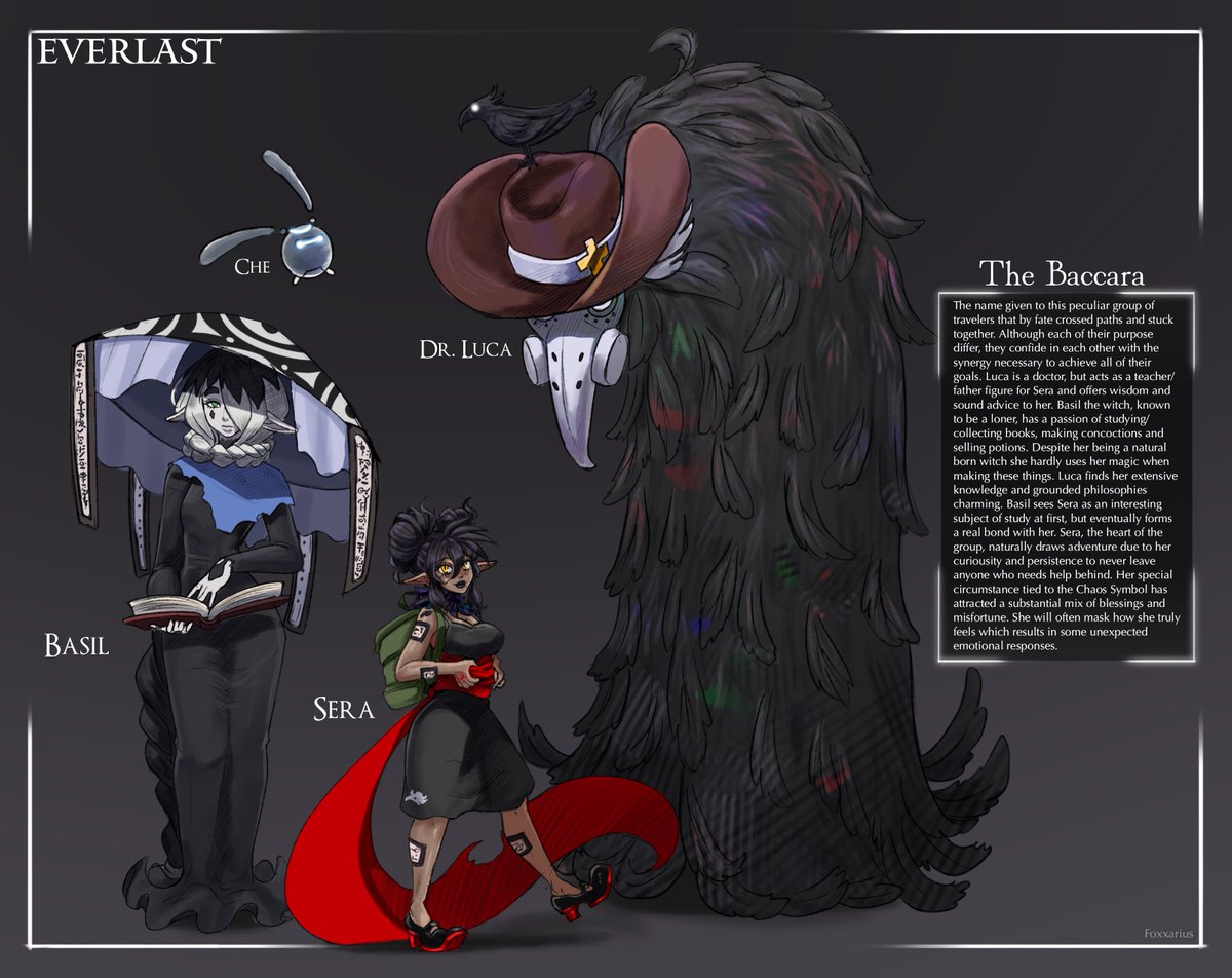 FoXxarius's tweet photo. Introducing the main group of characters of EVERLAST (and TRAVELS_E)
The Baccara.
#Everlast https://t.co/Dd5cDS5A6E