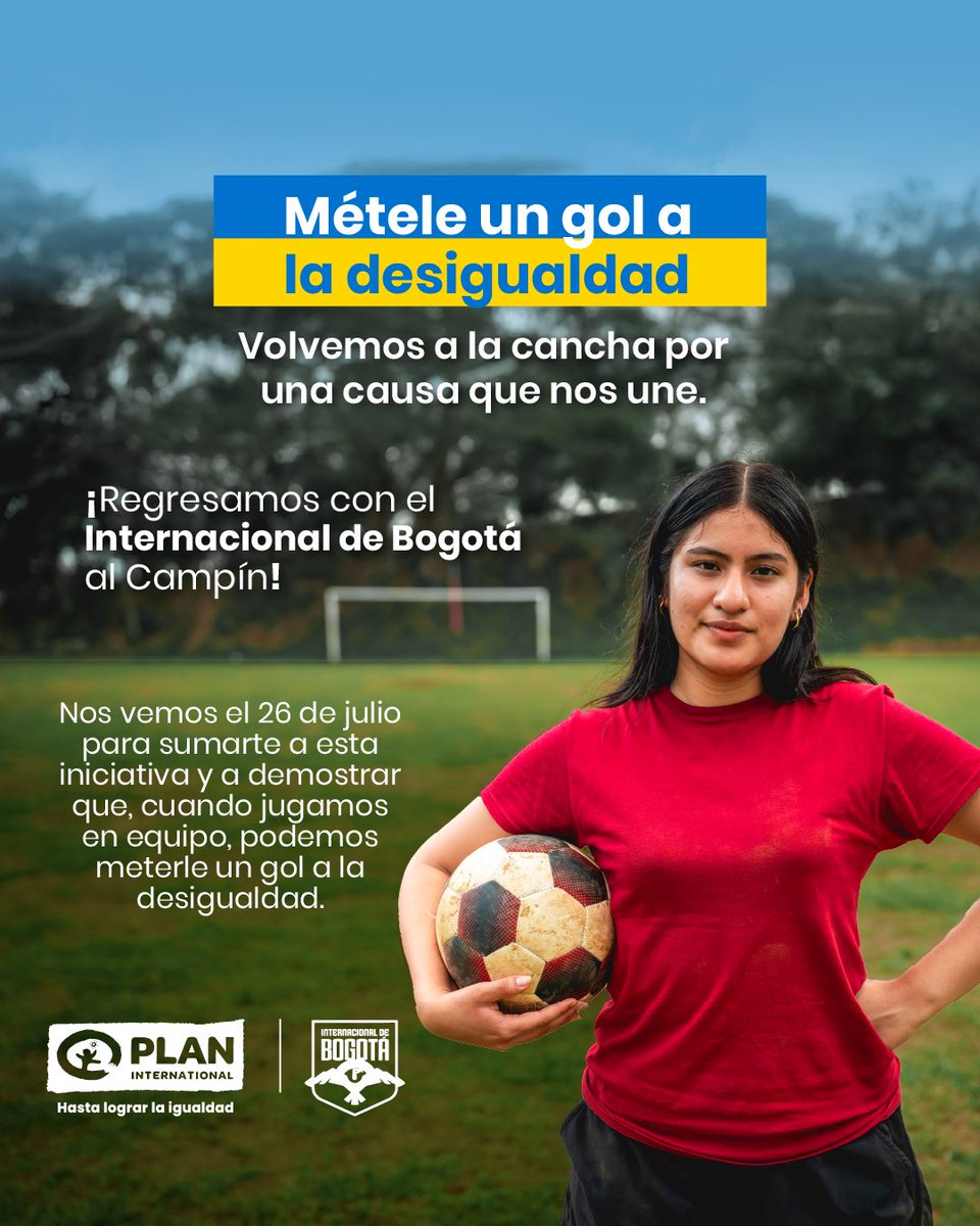 FundacionPlan's tweet photo. ⚽ Este 26 de julio nos unimos a @InterBogOficial para #CambiemosElJuego.

Visita nuestro stand y súmate a #MételeUnGolALaDesigualdad.
💙 Dona en: 
👉 https://t.co/X4C9sx4r8g https://t.co/KmsUzG7Mlg