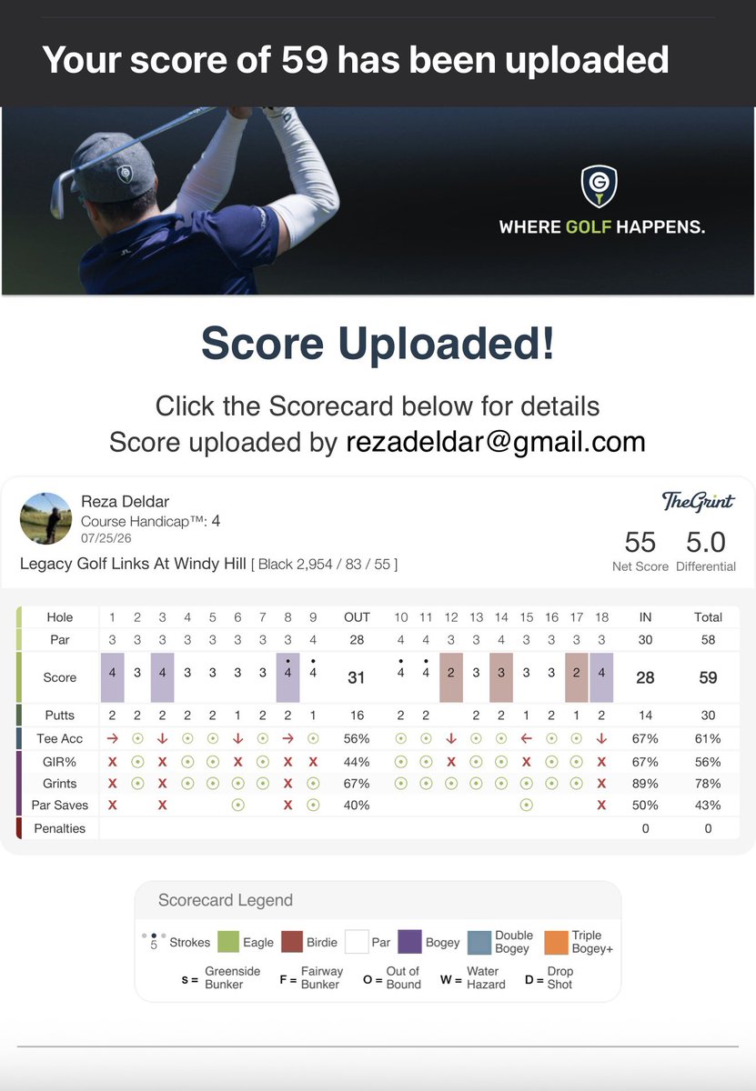 OTC2daBank's tweet photo. @Mike_kim714 I also shot a 59 but on a par 58 😉
Congrats man what an achievement!!!!!! https://t.co/N3BUpL8RDD