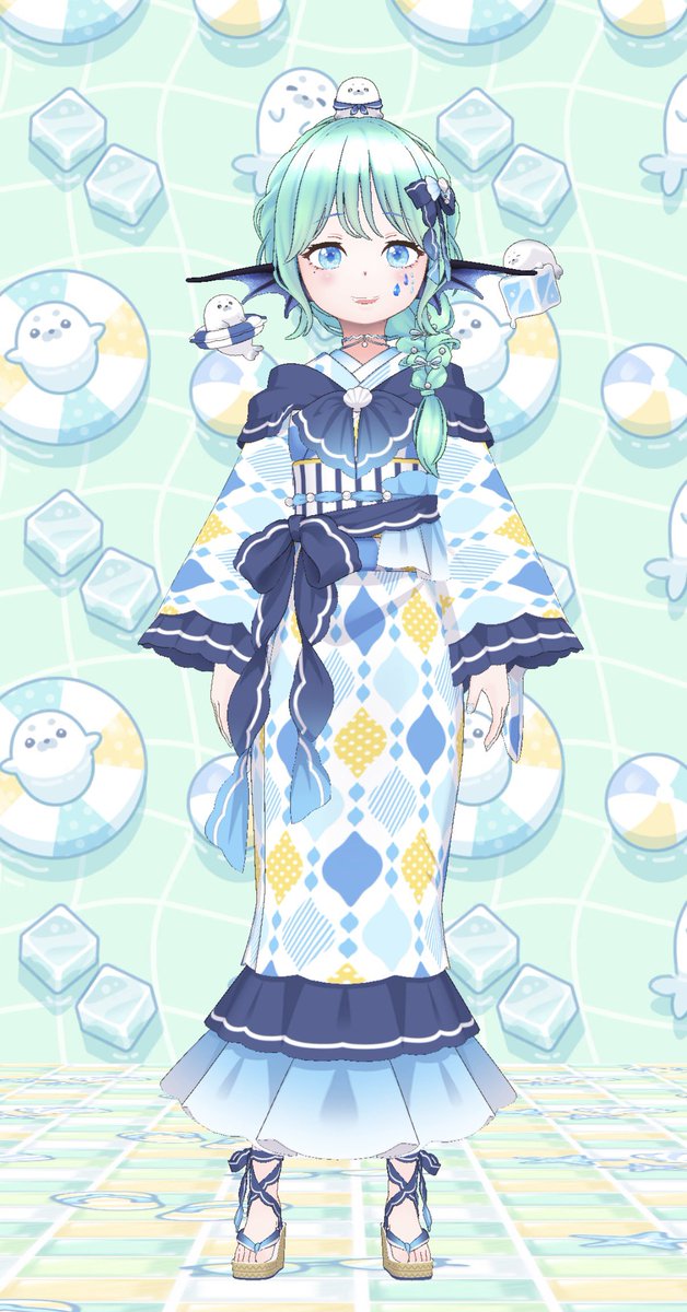 metoa_mmd's tweet photo. しちゃ遊び🧜‍♀️🍫🎶
どっちの色もかわちぃね✨
裾系はエモートすると可愛い部分が隠れちゃうから棒立ち🌴

最近あざらしのタプタプ歩き動画見たばかりだからより愛らしい☺️ https://t.co/xue6pQN6kY