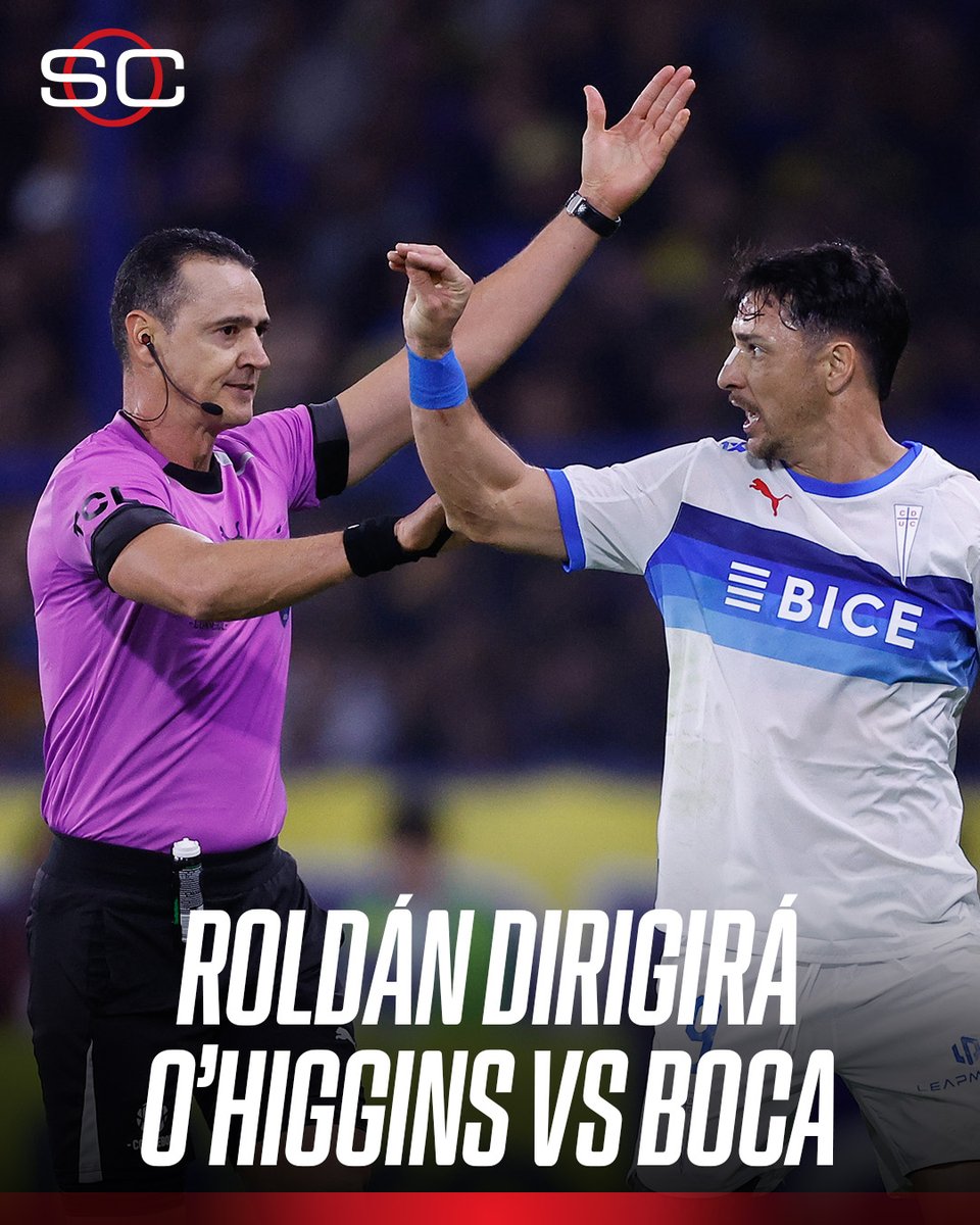 SC_ESPN's tweet photo. 👀 ÁRBITRO CONFIRMADO PARA LA VUELTA DE LOS 16° DE FINAL DE LA #Sudamericana. El colombiano Wilmar Roldán será el encargado de impartir justicia este jueves en Rancagua, donde Boca buscará hacer valer el 1-0 logrado ante O'Higgins en La Bombonera

✅ ¿La buena para el Xeneize? Tiene historial positivo con este juez: ocho triunfos, cuatro empates y siete derrotas

❌ ¿La mala? Perdió dos finales de #Libertadores con él, 2012 vs. Corinthians y 2023 vs. Fluminense

😱 ¿Recuerdo reciente? Dirigió en el triunfo de la U. Católica, que dejó out al equipo del Sifón Ubeda de la #Libertadores 2026