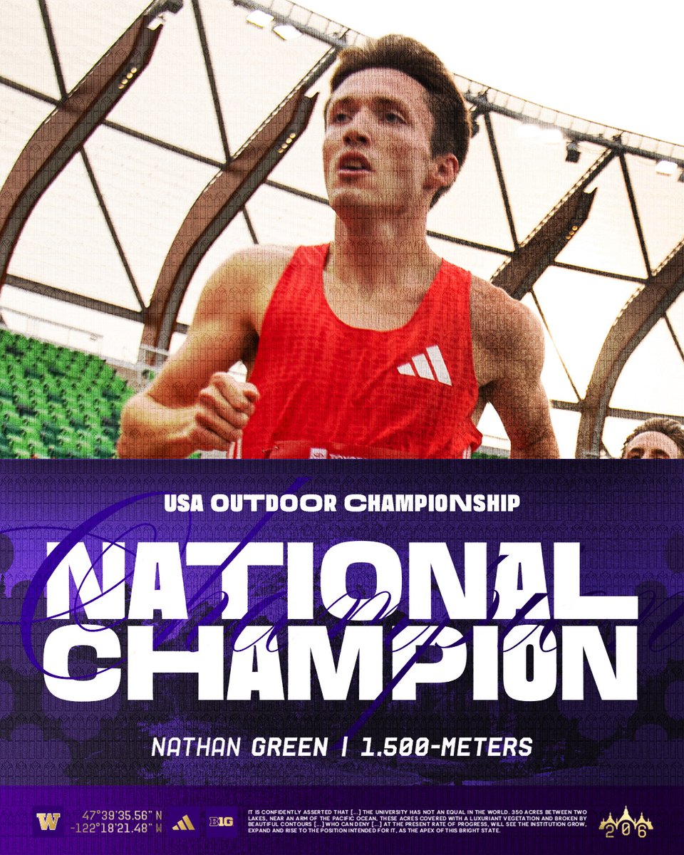 UWTrack's tweet photo. πΊπΈπ₯ BIG DAWG IN THE BIG APPLE!
Nathan Green wins his first @usatf outdoor title to go with his indoor title from earlier this season. He held the lead for the entire final lap to become the first Husky ever to win the event.
#MightyAreTheMilers https://t.co/x4bbuwf8CW