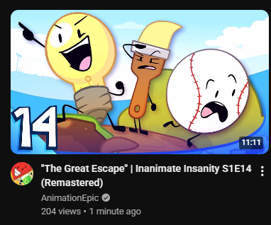 InanimateUpdate's tweet photo. The Remastered version of "The Great Escape" has been released! #inanimateinsanity https://t.co/YTIUAIFW0o