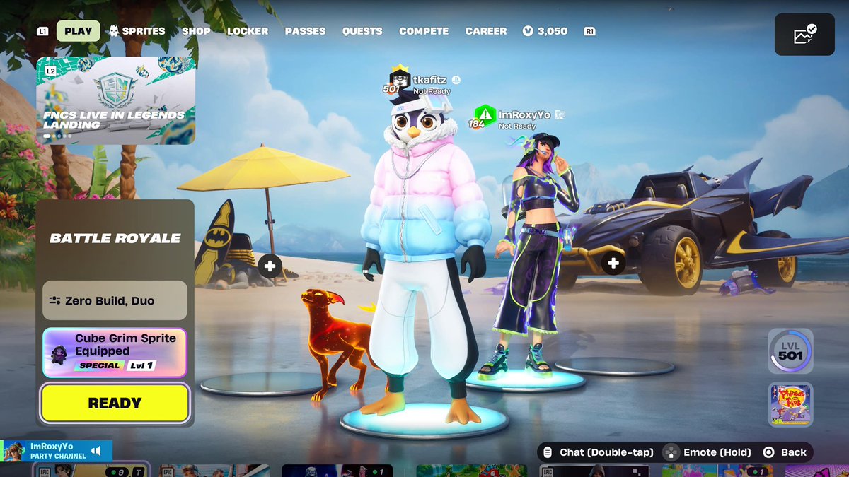 tkafitz09's tweet photo. Huge shoutout to @ImRoxyy for completing my #CubeSprite collection!! Now I have them all once again! Will be handing out what people need soon! The cube sprite chase was terrible! lol #Fortnite #Gotemall. https://t.co/hkEX6v6lef