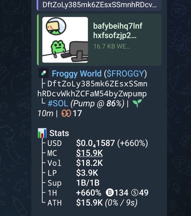 MemeGod8s's tweet photo. Watxhu our entry on $FROGGY.
CA;
DftZoLy385mk6ZEsxSSmnhRDcvWkhZCFaM54byZwpump https://t.co/UbtCSWNGbj