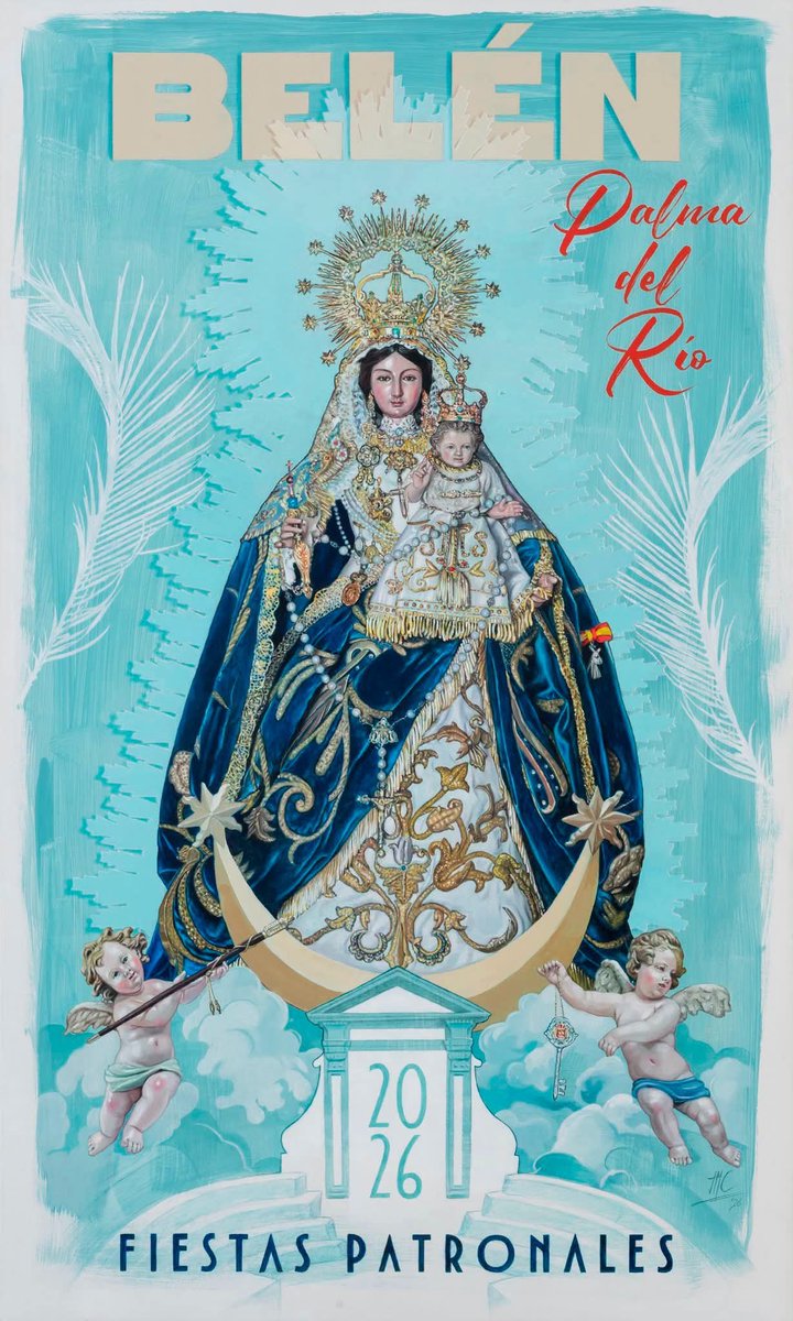 CofradiasAND's tweet photo. Palma del Río] Cartel anunciador de las fiesta patronales en honor a la virgen de Belén. 
#CofradiasAND https://t.co/haHogJPSLS