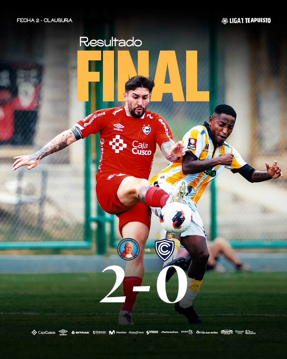 Club_Cienciano's tweet photo. 𝗙𝗜𝗡𝗔𝗟 𝗗𝗘𝗟 𝗣𝗔𝗥𝗧𝗜𝗗𝗢 🏁
@ACD_JuanPabloII 2-0 Cienciano

#JuanPabloIIxCienciano | #RojoImperial https://t.co/IDLwxQ1JOf
