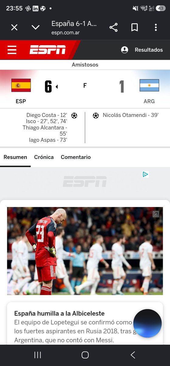 Argentino Amargado España me dió un baño al Futbol tweet media