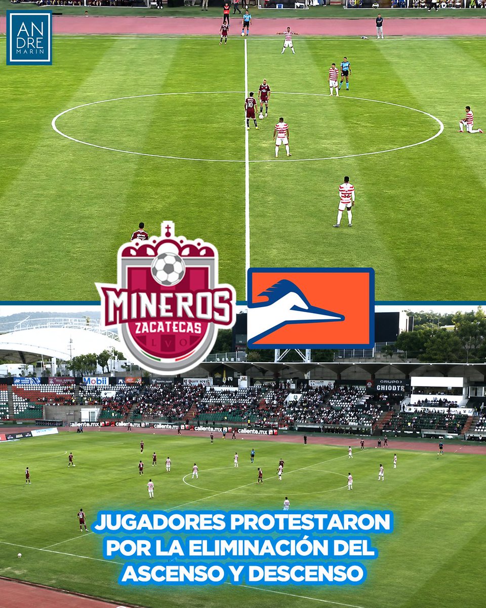 andremarinpuig's tweet photo. ¡PROTESTA POR LA ELIMINACIÓN DEL ASCENSO Y DESCENSO!

Al iniciar el partido de la Liga de Expansión entre Mineros vs Correcaminos los jugadores de ambos equipos dejaron de jugar un minuto manifestando el desacuerdo por la desaparición del ascenso y descenso en el futbol mexicano.

¿Estás de acuerdo en borrar el ascenso y descenso en la liga mx?