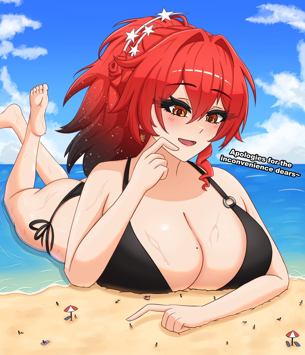 Sleeplessgts's tweet photo. Himeko desperately needed a vacation but she accidentally chose a beach resort on a planet that was just a tiny bit too small for her... Oh well, they need to adjust to her presence now~
#giantess #sizetwitter https://t.co/Wk2m9YBhhT