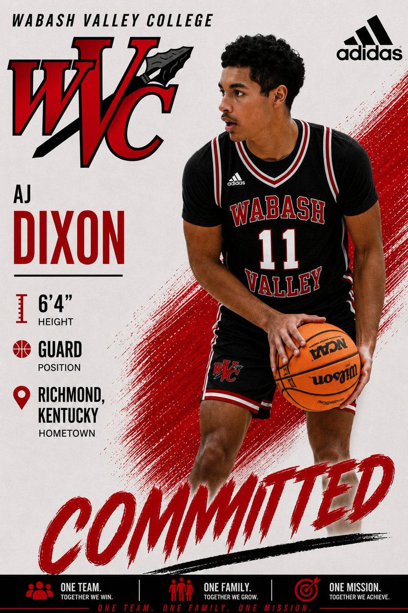 WVCMensHoops's tweet photo. 🏀 COMMITTED 🏀

Wabash Valley Men's Basketball welcomes AJ Dixon to Warrior Nation!

An explosive athlete with the ability to score at all three levels, AJ brings versatility, toughness, and a relentless motor to the Warriors. 

🔴 ONE TEAM
⚫ ONE FAMILY
⚪ ONE MISSION https://t.co/5iRkIjC3c7