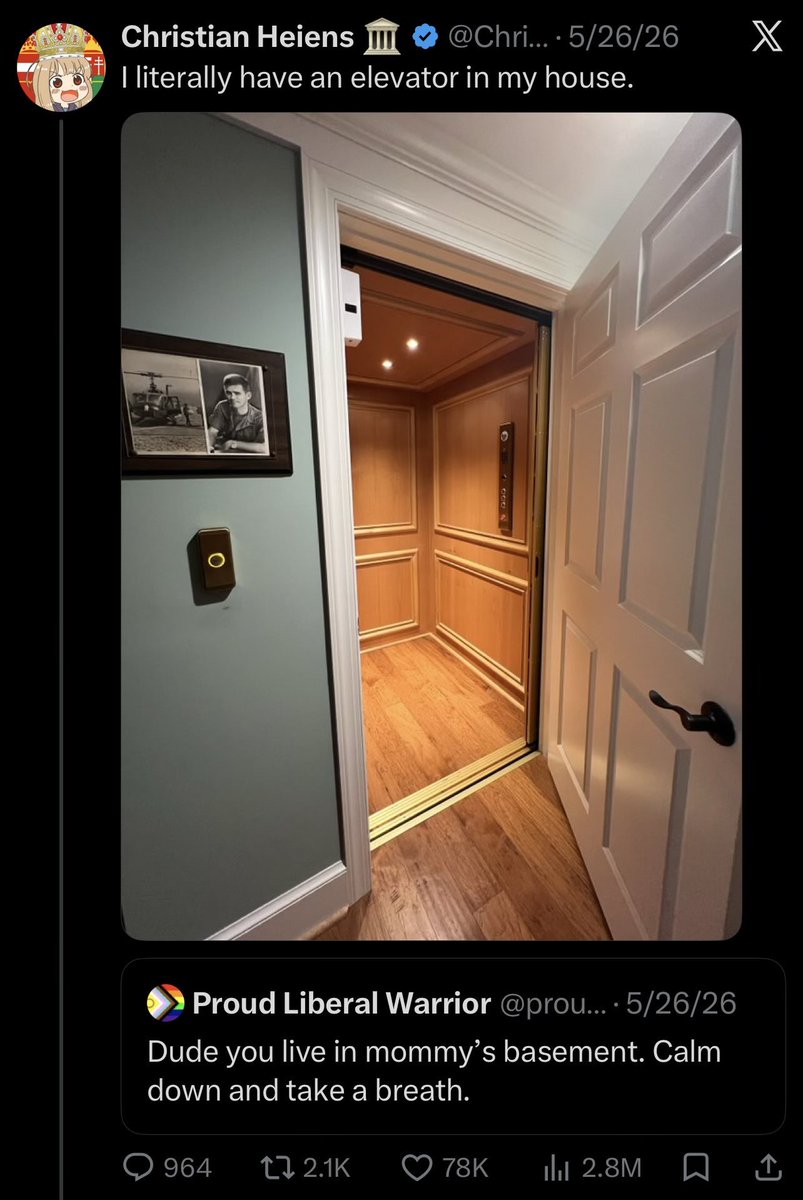 ChristianHeiens's tweet photo. Don’t make me repost the elevator Phil. https://t.co/To3ZYWbET6
