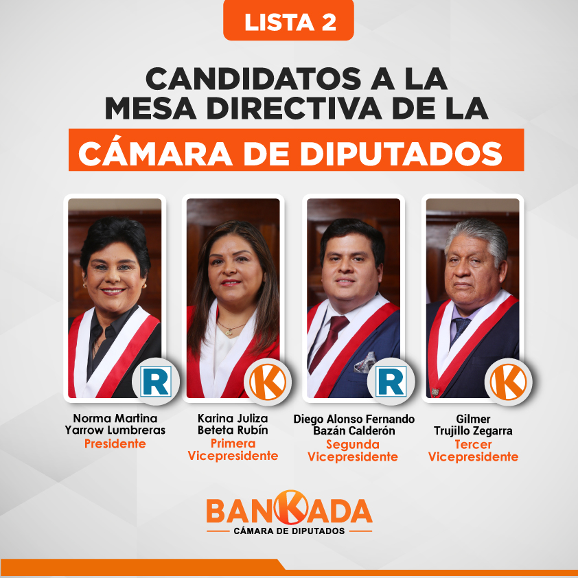 BankadaFP's tweet photo. Conoce a los integrantes de la Lista 2 para la Mesa Directiva de la Cámara de Diputados. 🏛️🇵🇪 https://t.co/dtt7DLb6KT