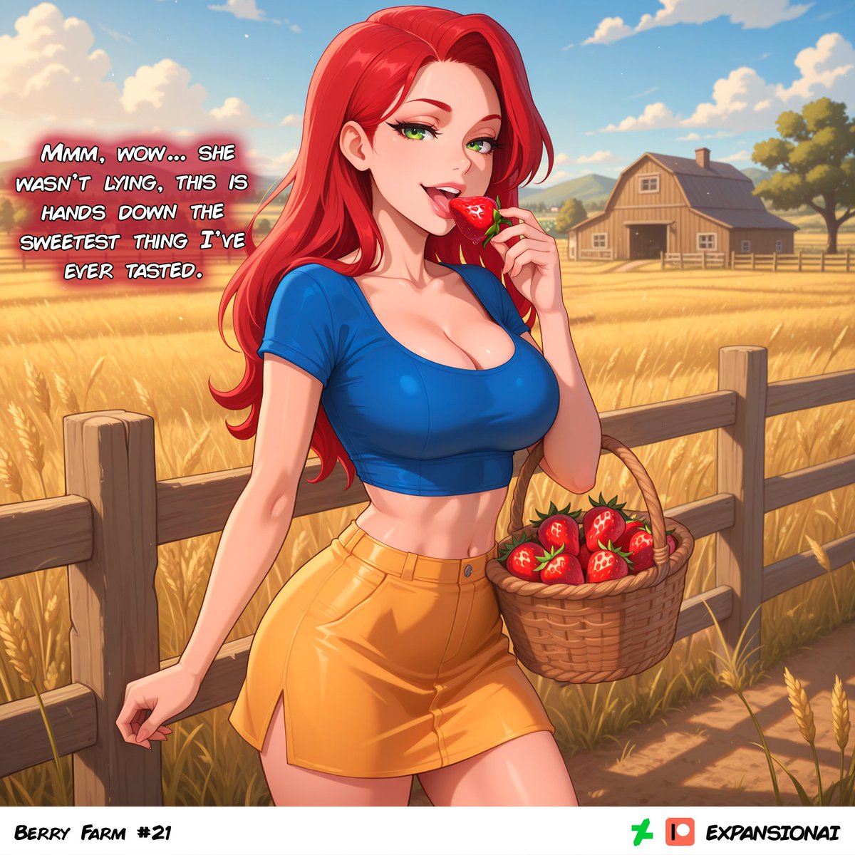RealExpansionAI's tweet photo. This special strawberry offers way more than just a sweet taste. What happens when a delicious berry starts transforming a body right before your eyes, turning up the heat with every passing second? 🍓✨😳 https://t.co/xL3LfTifHt