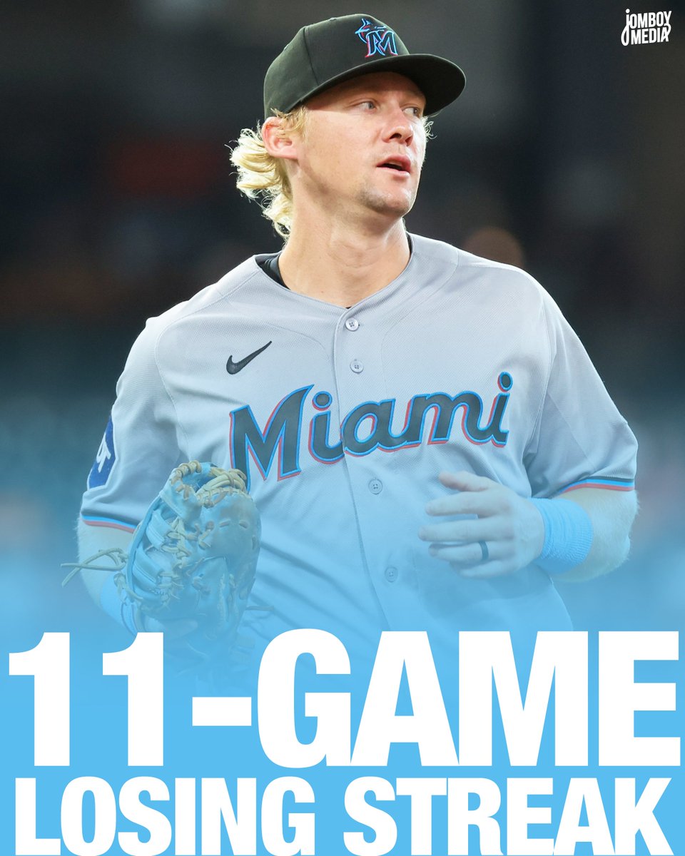 TalkinBaseball_'s tweet photo. The Marlins have now lost 11 straight and are below .500 for the first time since June 17th https://t.co/isSrxm7e2O