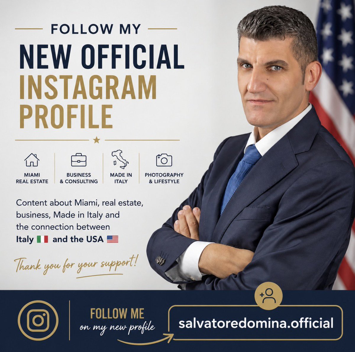 Saldomina's tweet photo. 📲 Follow my official Instagram profile!

A space where I share my journey between Miami and Italy, featuring:

https://t.co/qfvewRRpha

#SalvatoreDomina #MiamiRealEstate #CoralGables #SouthFloridaRealEstate #BusinessDevelopment #ItalianEntrepreneur #MiamiBusiness https://t.co/555RJDztk3