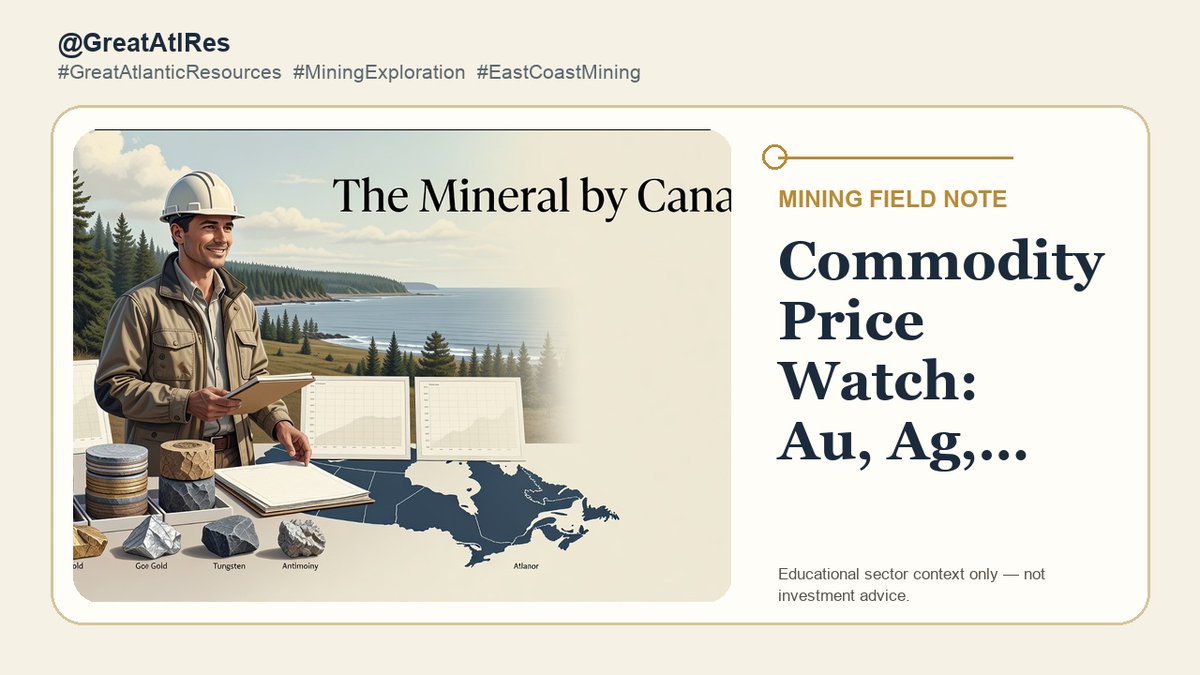 GreatAtlRes's tweet photo. Veille des prix : Au, Ag, W et Sb

Veille des matières premières : or ~4,053.70 $ US/oz; argent ~58.28 $ US/oz; tungstène APT ~101,289 $ US/tonne; antimoine ~27,635 $ US/tonne. Sources : gold-…

Pas un conseil financier.

#GreatAtlanticResources #Mines #TSXV $GR.V https://t.co/gzFAHK9X0n