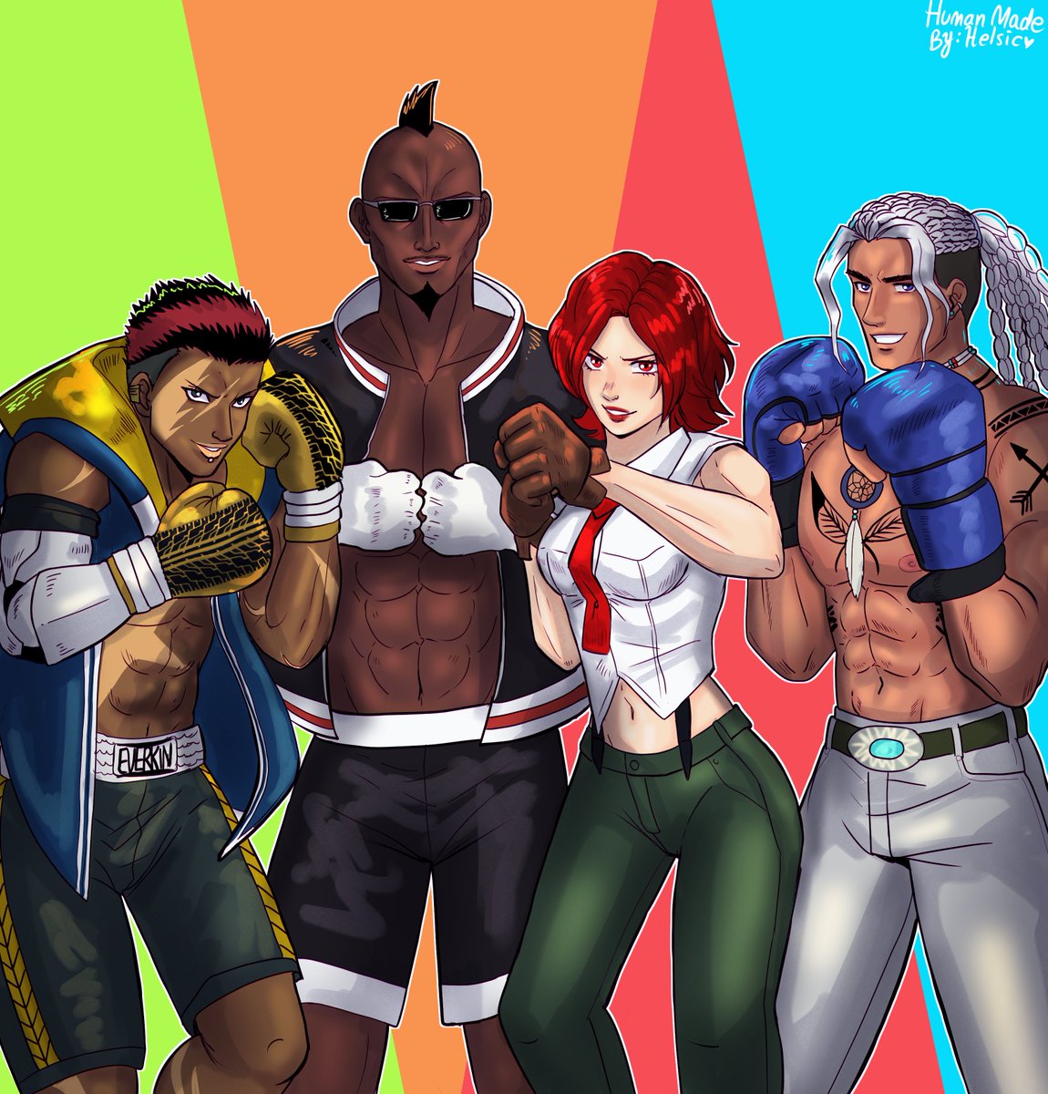 helsic's tweet photo. Team boxers! 🥊💥

#Vanessa #HeavyD #NelsonKOF #Rickstrowd #KOFXV #COTW https://t.co/9iSHwBLCaN