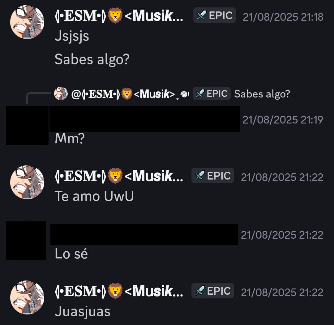 Elysium_Crew's tweet photo. La noche de ayer un menor de edad se comunicó con nosotros, este nos expuso su situación con MusiK, dónde nos adjuntó capturas de cómo este hace 1 año estaba teniendo actitudes con insinuaciones amorosas y muy subidas de tono, este teniendo mayoría de edad ya https://t.co/V1VGrP8zq4
