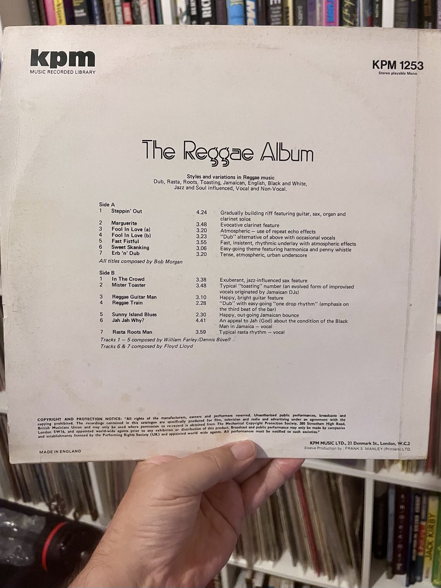 RealPaulPutner's tweet photo. Today, I finally found KPM's 1981 'The Reggae Album' LP on vinyl out in the wild!
Noted for the inclusion of 'Margeurite', the least remembered tune used in one of Tony Hart's TV programme art gallery segments
Top composers!
Library music? Lib-IRIE music!
https://t.co/vjkPWHc4kR https://t.co/FFHBoWAAhA