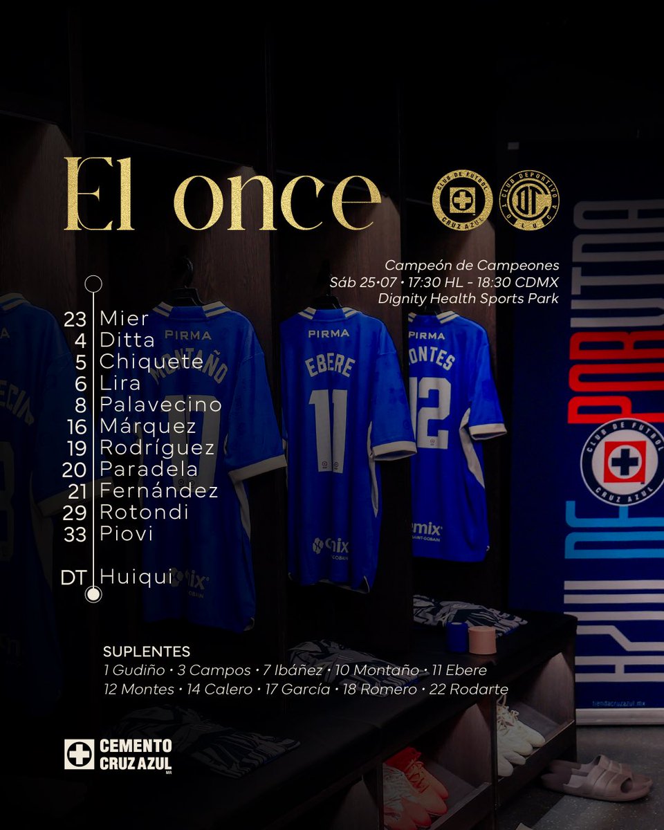 CruzAzul's tweet photo. Así sale La Máquina en Los Ángeles para el Campeón de Campeones. 💙 https://t.co/9E4xlbYNYP