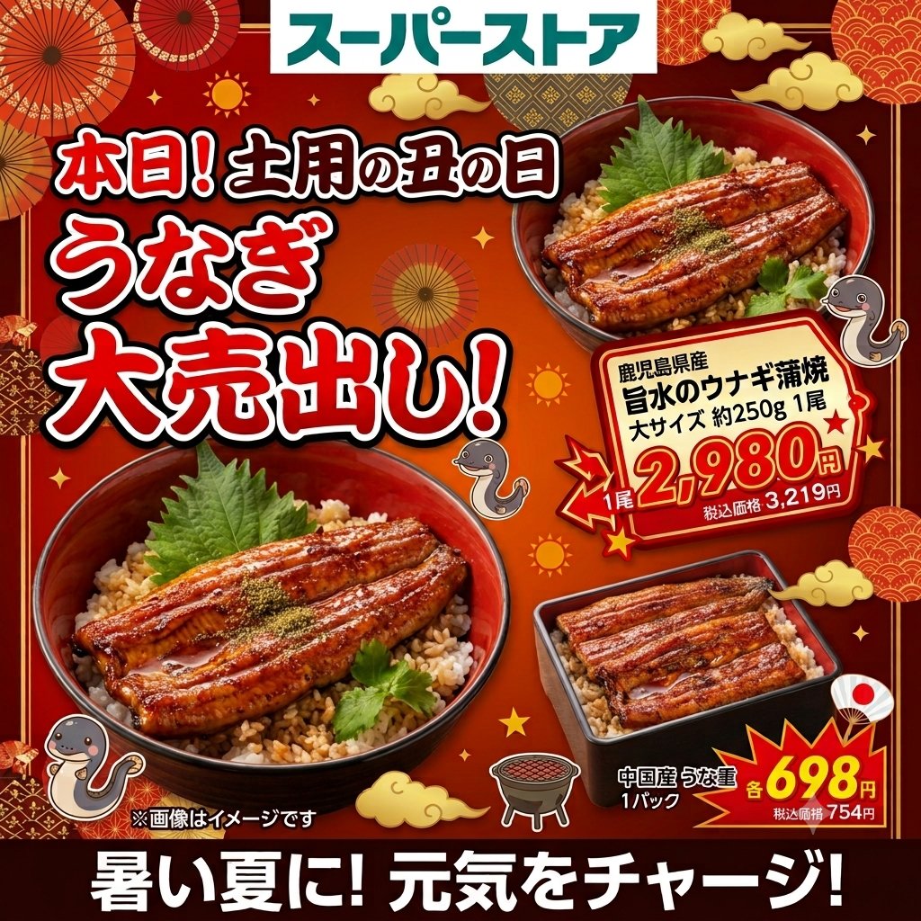 superstore_Inc's tweet photo. 本日は土曜の丑の日です😊
土用のウナギは是非スーパーストアをご利用くださいませ🙇🙇🙇🙇🙇🙇
#土用の丑の日 #土用のウナギ #うなぎ https://t.co/gOnsO2mf08