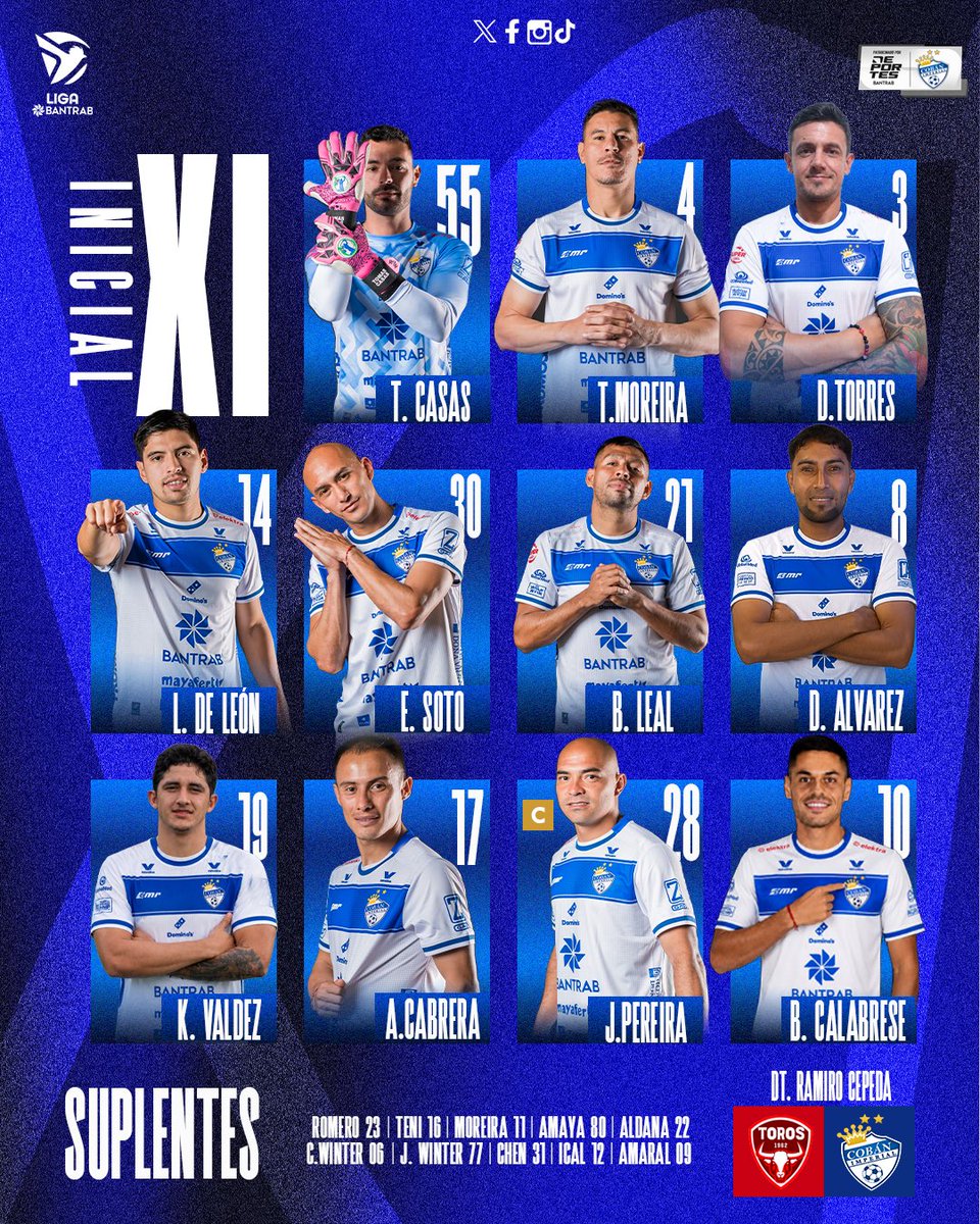 CobanImperial's tweet photo. XI inicial para enfrentar esta noche a Deportivo Malacateco en el estadio Santa Lucía por la jornada 1 de la Liga Bantrab. 💙🤴🏻

Presentado por @deportesbantrab

#vamoscobaneros https://t.co/HXnSI6aJIi