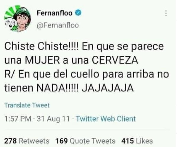 DonNatanaelCan0's tweet photo. A mi me vale madre que haya perdido Fernanfloo, yo sigo siendo su fan https://t.co/U3Mn3A65zl
