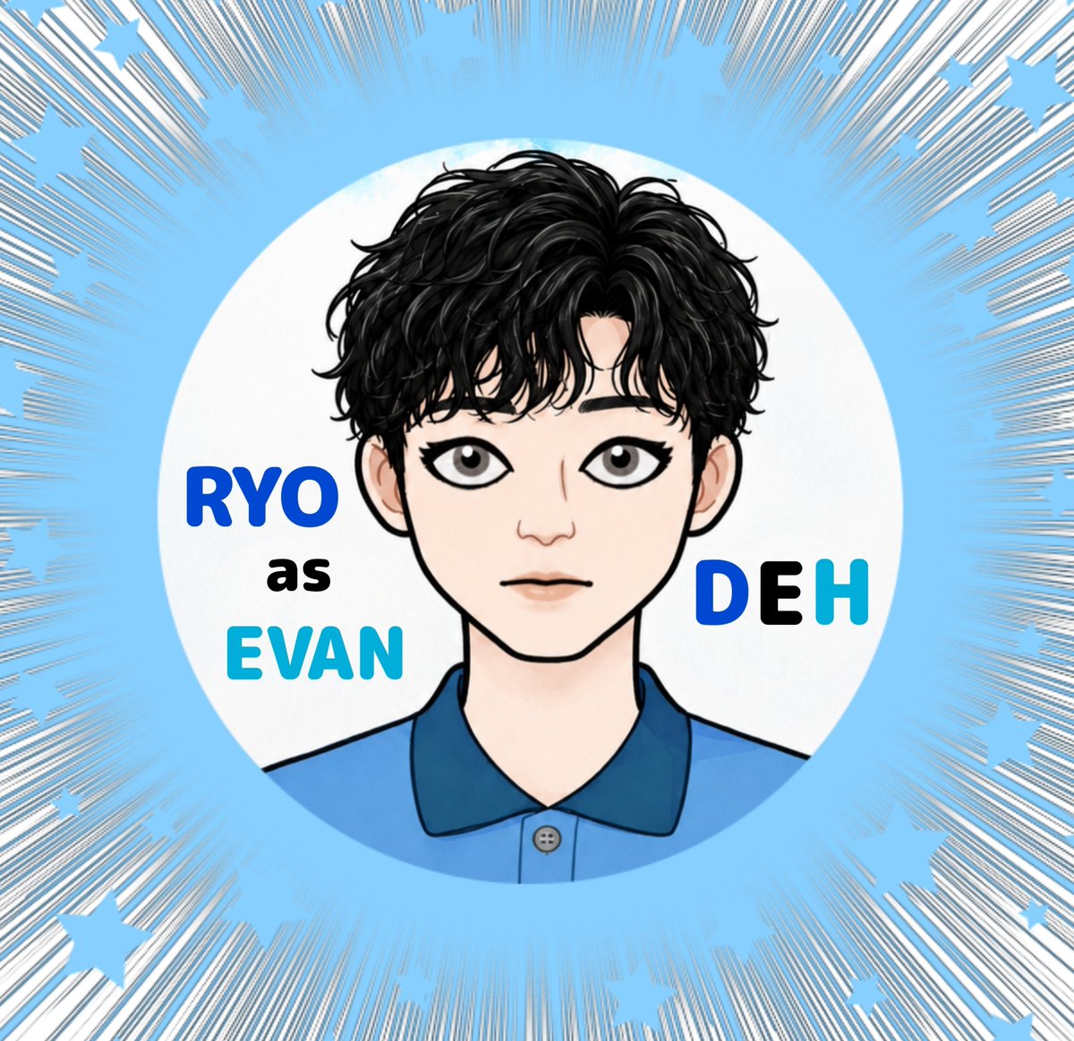 10roto610ro3's tweet photo. 今日からアイコンは
RYOasEVANです。

現地これから向かいます。

吉沢さん、本日も
素敵な１日となりますように
👕🧒🏻🩵

#ディアエヴァンハンセン
#吉沢亮 さん https://t.co/EtTHXvYv7Z