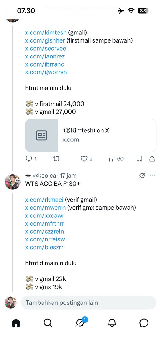 keoica's tweet photo. aku screenshot untuk list acc nya karena gak kelihatan/gb reply ku https://t.co/r9xqRfaXpB