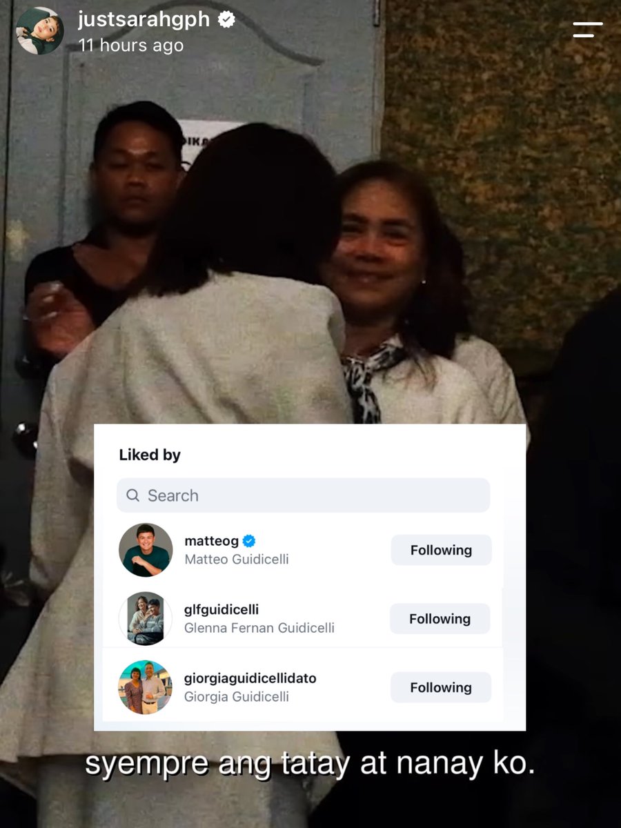 forevahhhSG's tweet photo. The Guidicelli family esp. Mama G liking the video of Sarah with Mommy Divine and daddy Delfin 🥹
Magbonding na kaya kayo para mas lalo kaming mabaliw 🤧😆

#SarahGeronimo https://t.co/qparvhNAdi