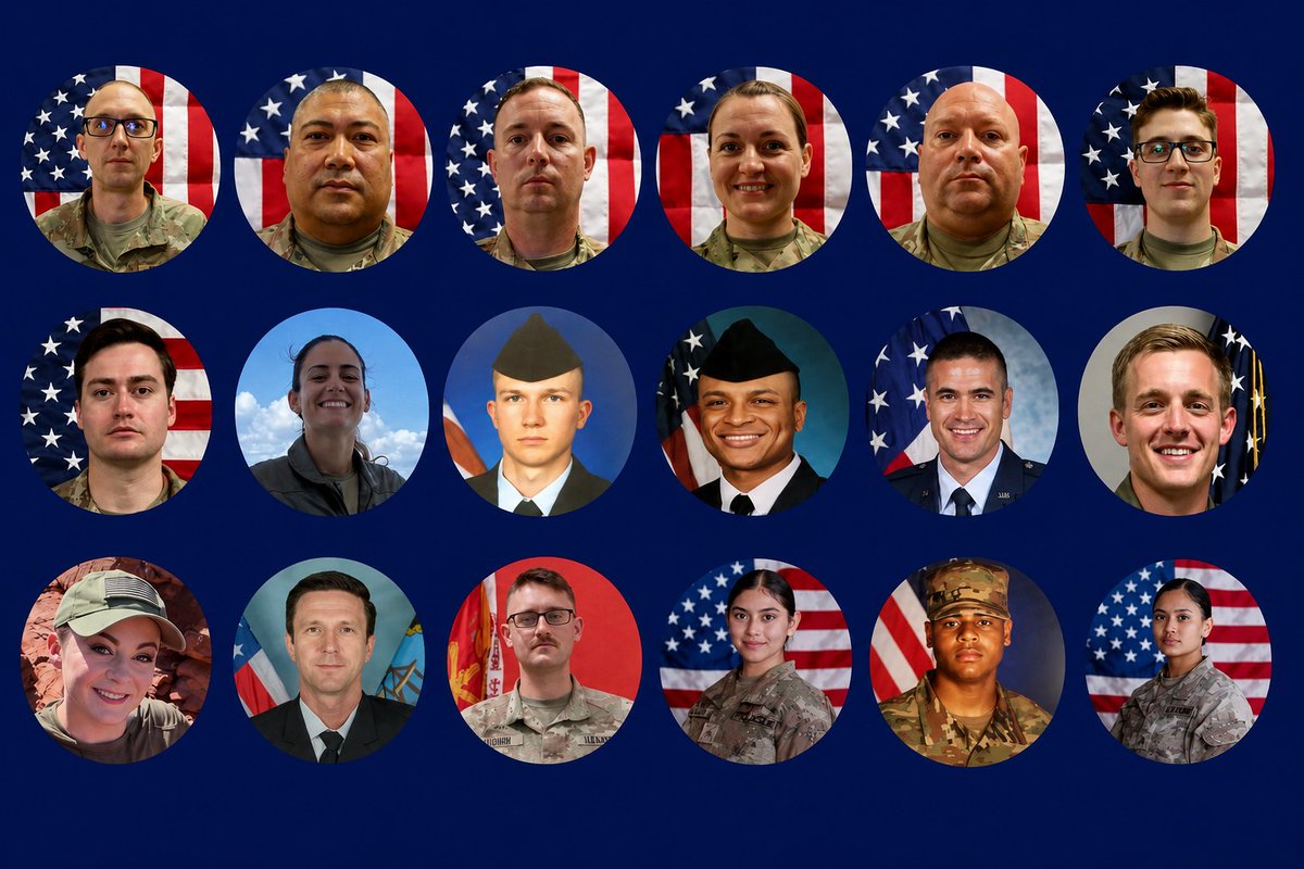 Mollyploofkins's tweet photo. U.S. service members killed in Trump's Iran War https://t.co/o9OIFplFaY