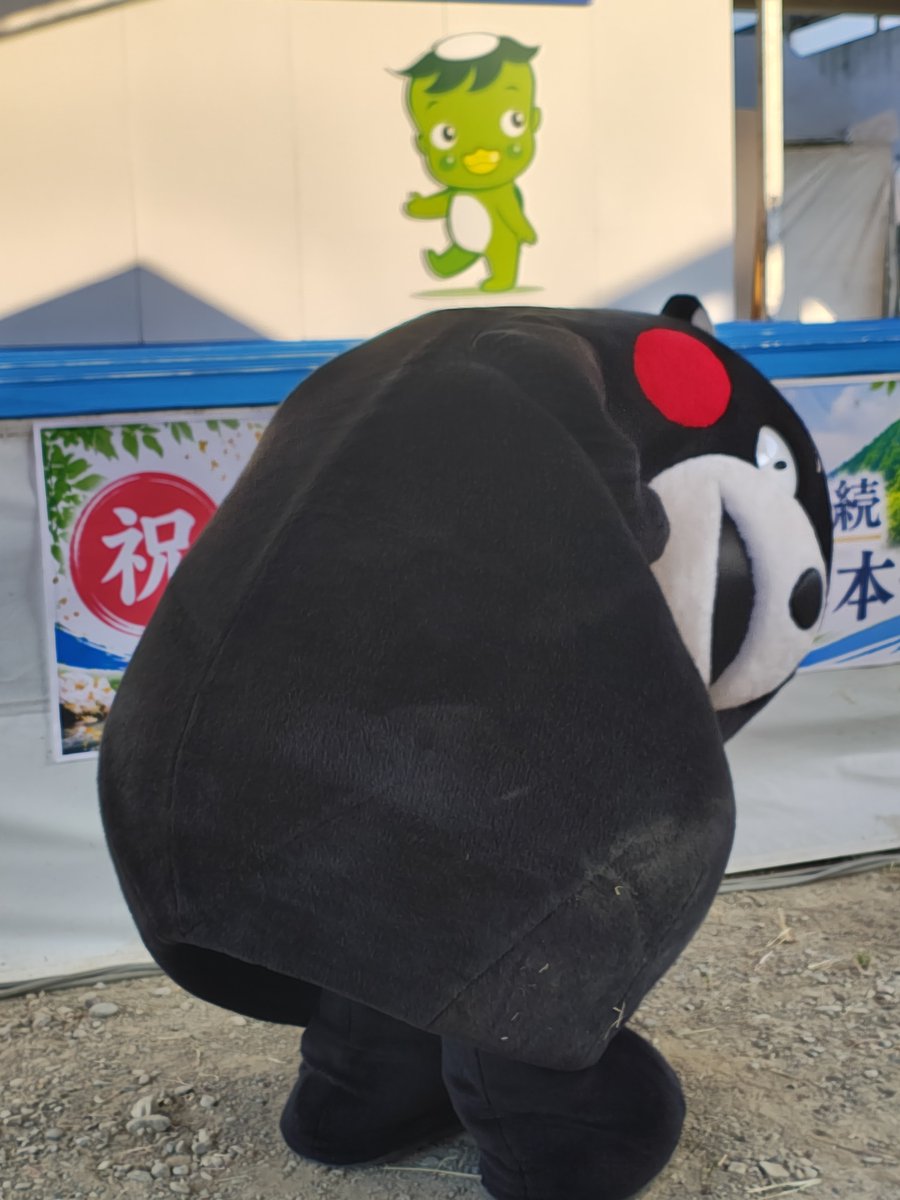 konbu1973's tweet photo. ＃相良村サガラッパ祭
＃くまモン
2026.7.25
最初に会ったのは2011年の
大津町のホンダの芋掘りイベント！
最近は会えてなくて
二年前のくまモンスクエア以来の
���まモン🐻
最前列でお姉さんの
振付指導通りに
くまモン体操を踊ってたら
くまモンから握手しに来てくれました😍 https://t.co/nV692gyEEE