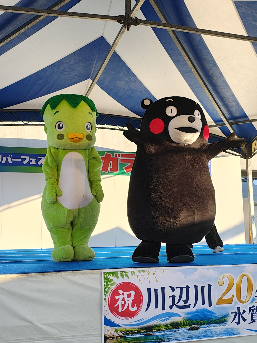 konbu1973's tweet photo. ＃相良村サガラッパ祭
＃くまモン
2026.7.25
最初に会ったのは2011年の
大津町のホンダの芋掘りイベント！
最近は会えてなくて
二年前のくまモンスクエア以来の
���まモン🐻
最前列でお姉さんの
振付指導通りに
くまモン体操を踊ってたら
くまモンから握手しに来てくれました😍 https://t.co/nV692gyEEE