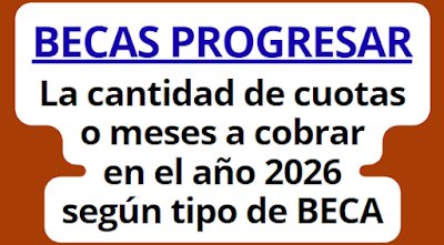 InfoSocialArge's tweet photo. 📌 BECAS PROGRESAR: la cantidad de cuotas o meses a cobrar en el año 2026 según tipo o línea de BECA ...
https://t.co/Inclxb1JA5
#Progresar #BecasProgresar https://t.co/YR5rQ5xPDB