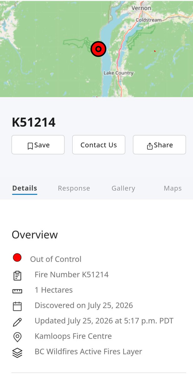 Kamscan's tweet photo. New #bcfire at fintry bombers are on it https://t.co/13RInyIZBu