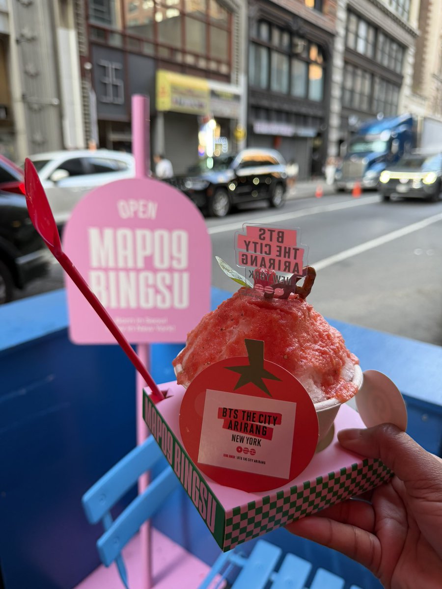 namjoonspebble's tweet photo. BTS The City Arirang New York spot #3 ! 

📍Seoul bingsu https://t.co/I7mxlE323Q