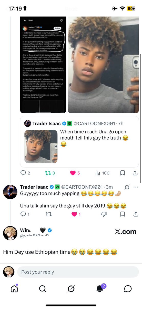 1stzion's tweet photo. 🚨🚨

“Nothing delights the mediocre more than watching the great fall”.

That quote must’ve struck a nerve with @CARTOONFX001 and @w1n5t0nxD. They don’t seem too pleased with @VicktorJayden’s recent comments regarding the @toni__iyke slander making the rounds on the timeline. https://t.co/SY3MRbqSNT