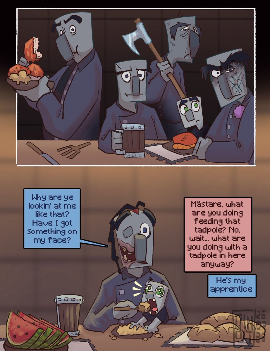 DINOLT15's tweet photo. Vindicators' Dinner

#Minecraft #AGoodIllager https://t.co/b269p07SJR