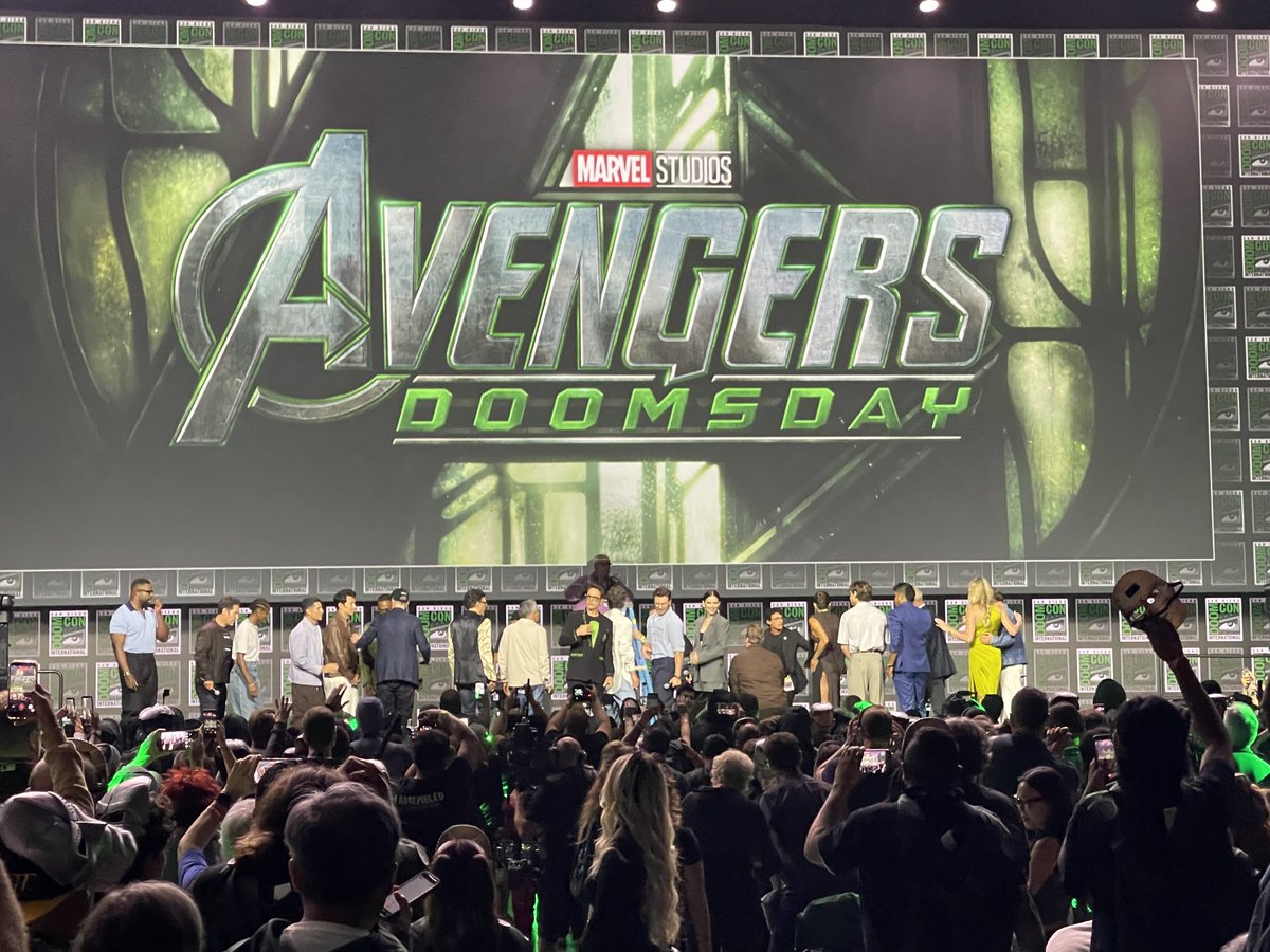 Nerdtropolis's tweet photo. Marvel Studios Hall H SDCC panel has introduced the entire Avengers: Doomsday cast from every corner of the building. https://t.co/V4nRYHHqRQ