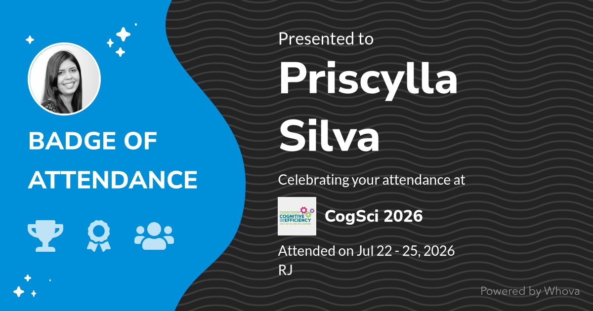 priscyllamss's tweet photo. 🎉 Just had an incredible experience attending CogSci 2026! 🎉  - via #Whova event app https://t.co/aJfEpuiXMi