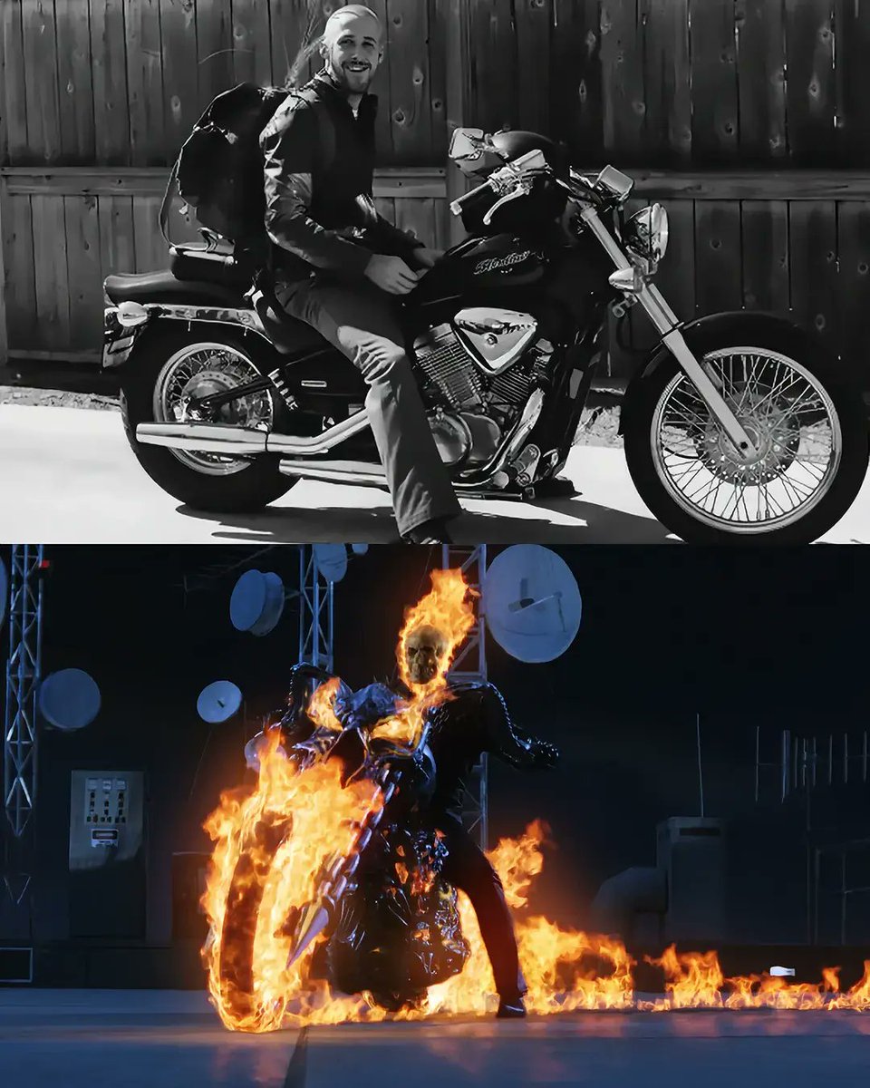 ComplexPop's tweet photo. Ryan Gosling is officially Ghost Rider. 🔥 https://t.co/at4KB0oOmE
