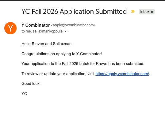StevenOrtega103's tweet photo. Second time is the charm @ycombinator https://t.co/pnZB2OsewA