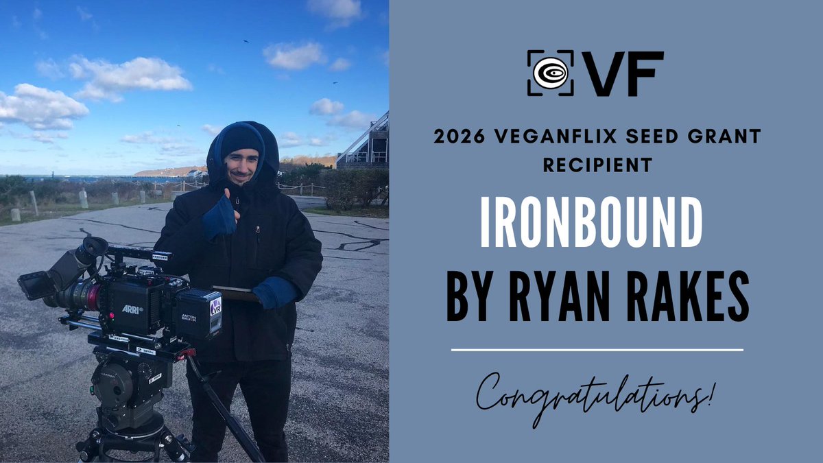 Vegan_Flix's tweet photo. 🎉 Congrats to this year’s VeganFlix Seed Grant recipient, Ryan Rakes for his upcoming film, Ironbound!🎉

To learn more about the film➡️https://t.co/Fsb7V6BrJC

To learn more about the VeganFlix Seed Grant ➡️https://t.co/DfxOKJqSyA https://t.co/F8lRWK4pg2