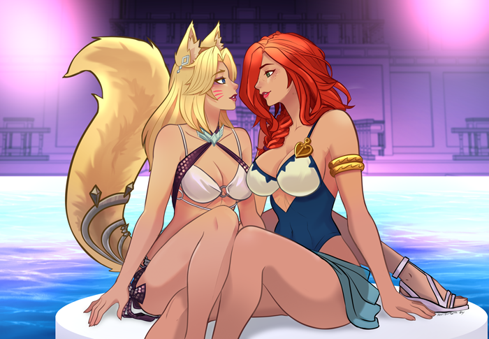 LadyFortune5's tweet photo. 2xko Pool Party Sahri! They just fit together, in every universe. #missfortune https://t.co/6QeNWC3tw3